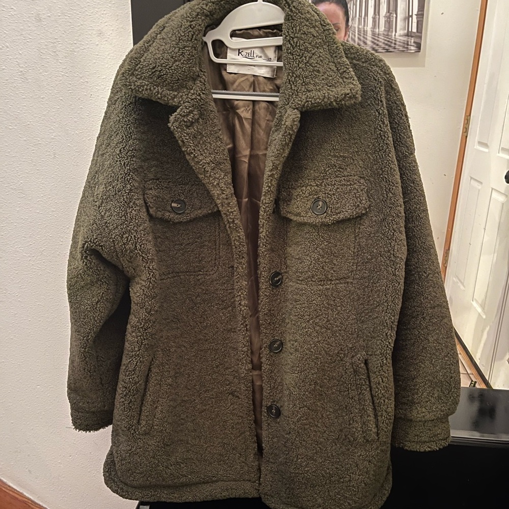 K.Zell Paris Fur jacket. green, NWOT